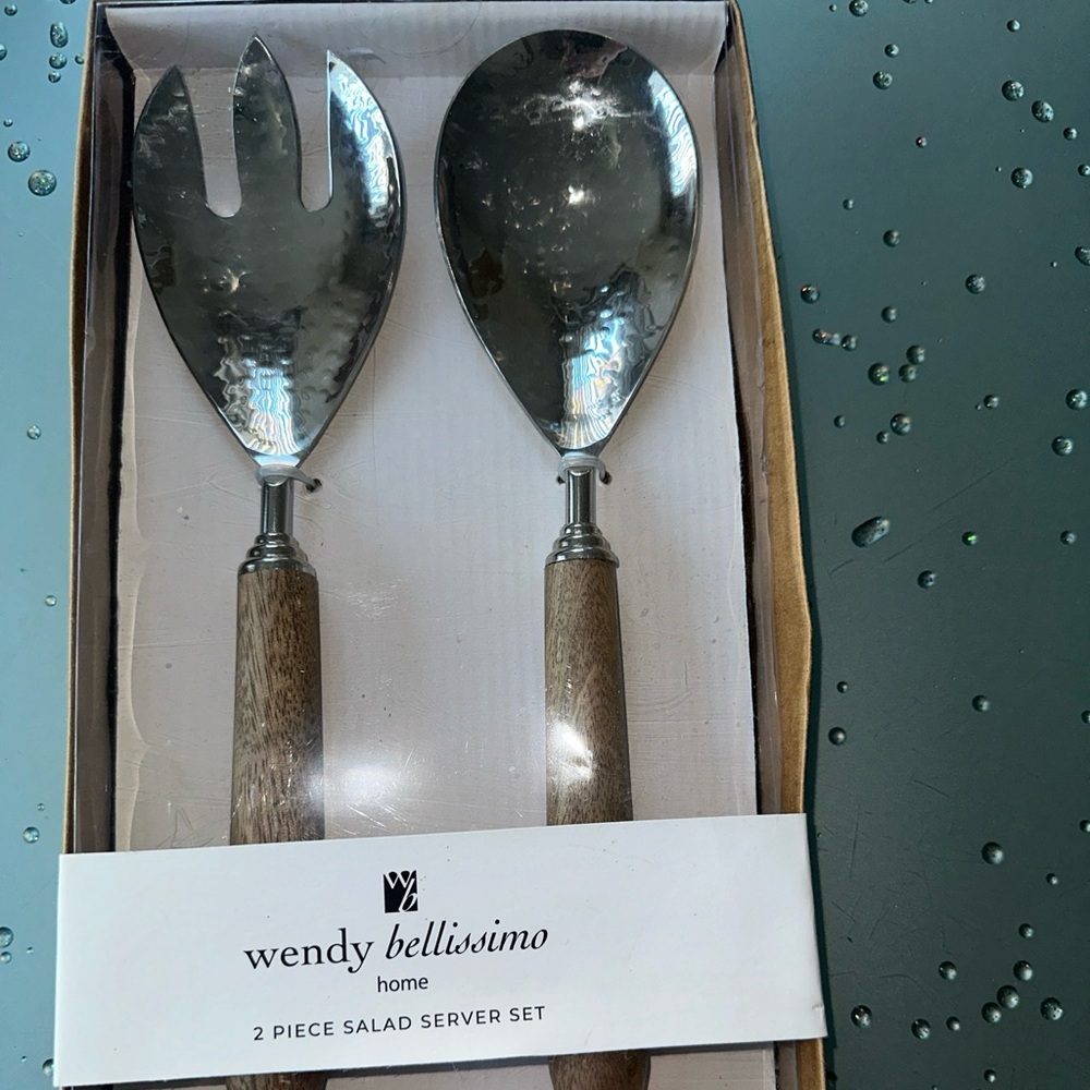 Salad Server 2 Piece Set -  Spoon And Spork 12" By Wendy Bellissimo